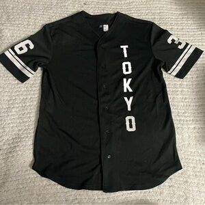 H&M Black Jersey with White Tokyo Print